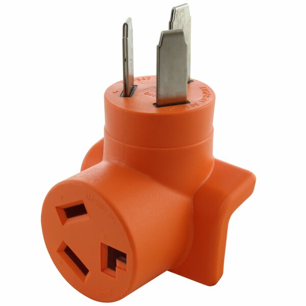 Ac Works 10-50P 50A 3-Prong Old Style Dryer/Range Plug to 10-30R 3-Prong Dryer Outlet AD10501030